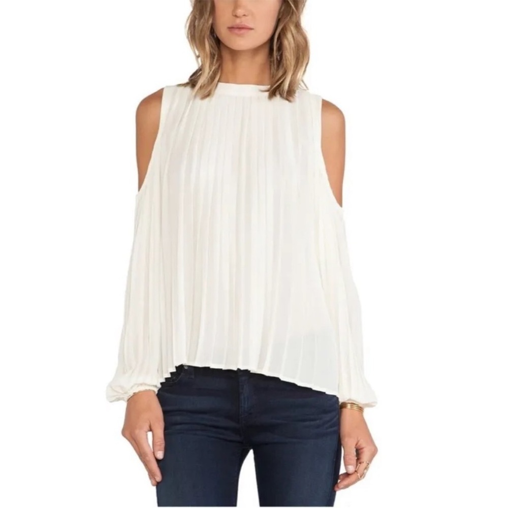 Blaque Label Cream Cold Shoulder Blouse Medium